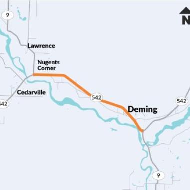 Map showing vicinity of SR 542 Deming corridor study.