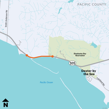 State Route 105 Graveyard Spit Dynamic Revetment and Dune Restoration project location