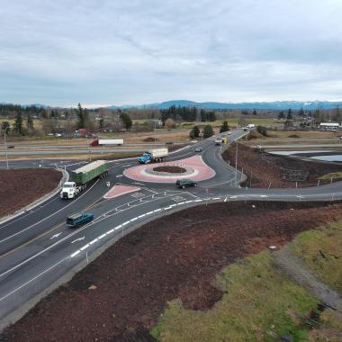 Soutbound I-5 Slater Road, new multi-lane roundabout 