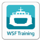 Icon of a ferry ship with the text "WSF Training."