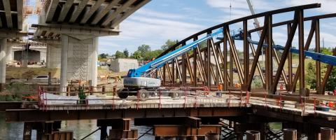 Picture of the NSC Spokane River Crossing project and pedestrian bridge.
