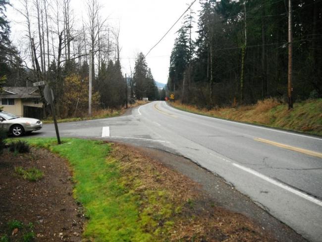 View to east showing beginning of the historic Sunset Highway segment at Milepost 15.15.