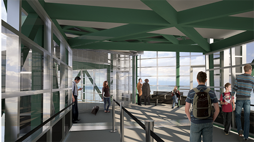 Interior View of the Bainbridge Overhead Walkway