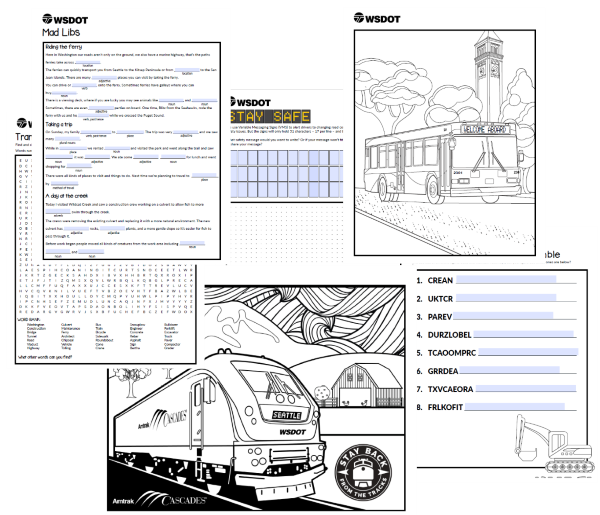 Kids activity color book collage