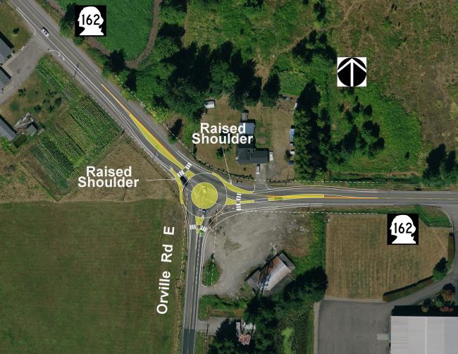 SR 162 Orville Road East intersection roundabout