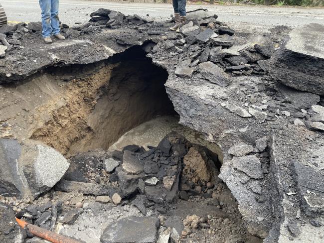 State Route 411 Culvert Failure near Cook Ferry Road